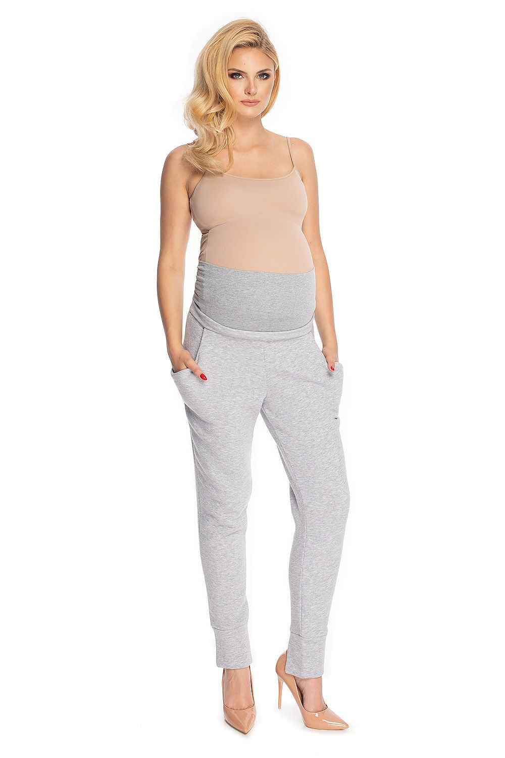   Spodnie Ciążowe Model 0175 Grey - PeeKaBoo 