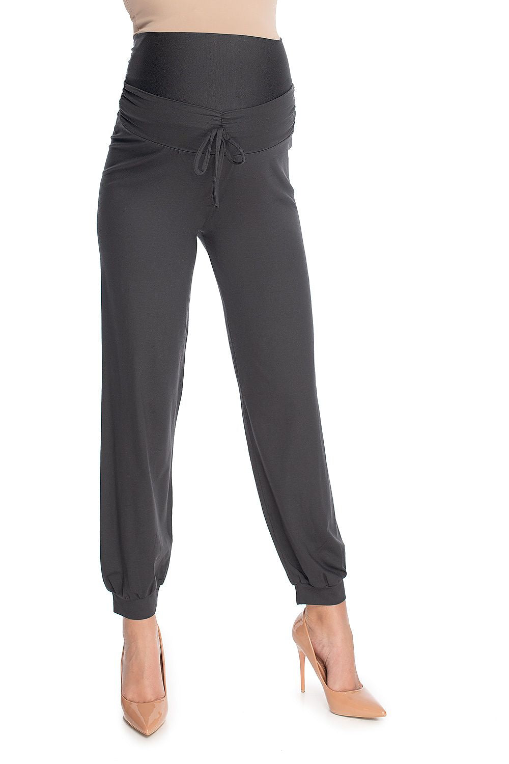   Spodnie Ciążowe Model 0176 Grafit - PeeKaBoo 