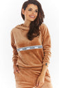   Bluza Damska Model A371 Beige Welur - awama 