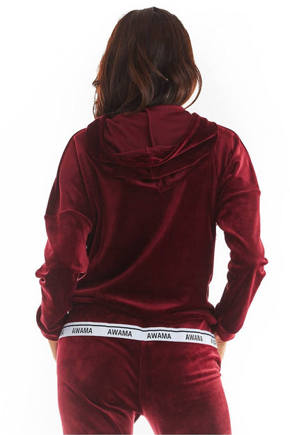   Bluza Damska Model A371 Bordo Welur - awama 