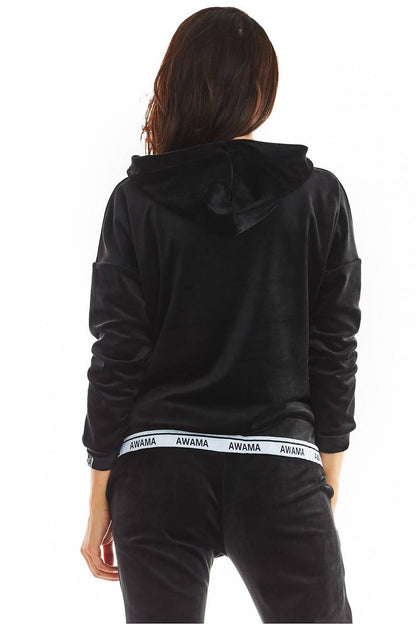   Bluza Damska Model A371 Black Welur - awama 