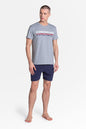   Piżama Męska Model Lark 38870-90X Grey/Navy - Henderson 