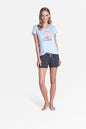  Piżama Damska Model Tickle 38896-50X Sky Blue/Navy - Henderson 