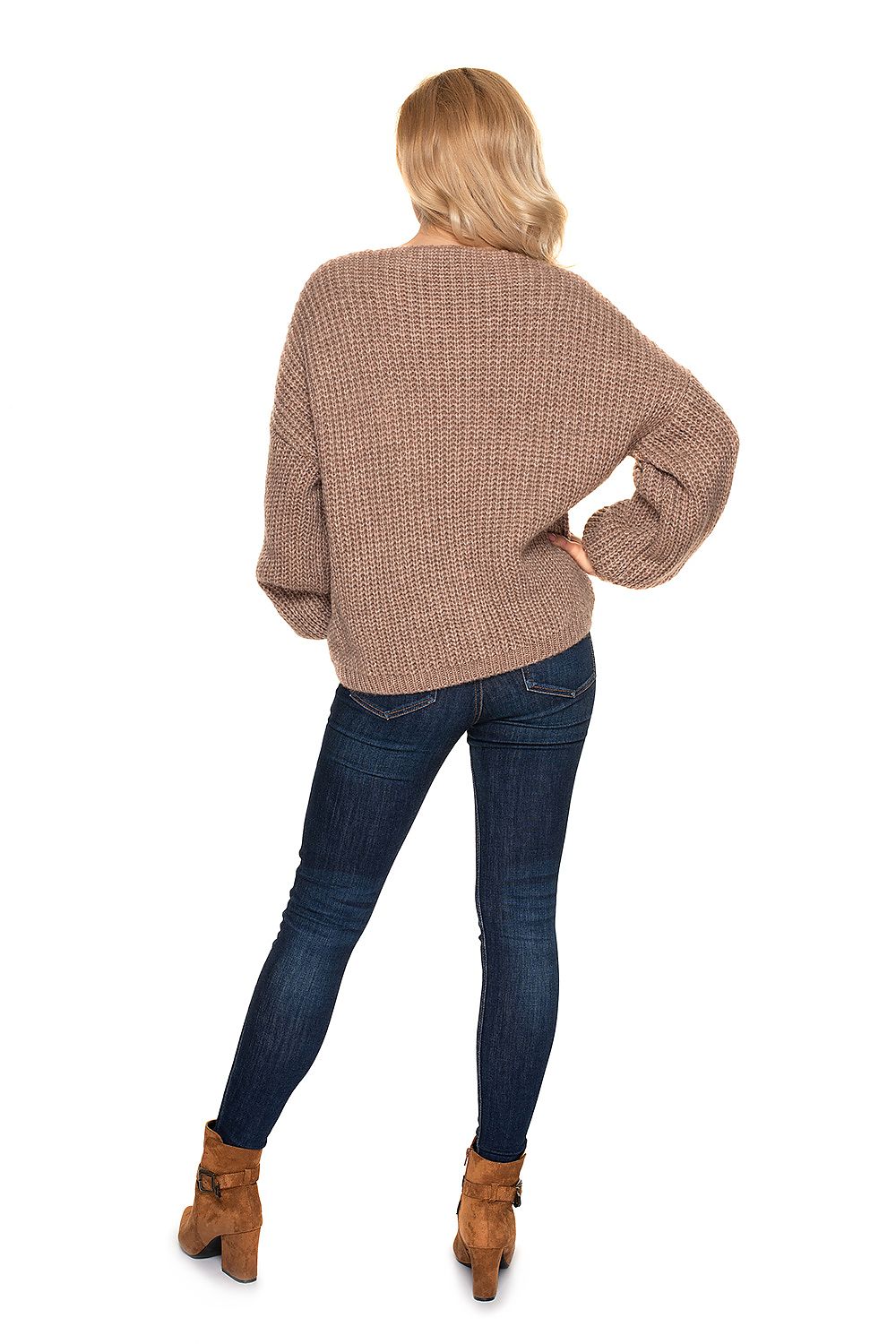  Sweter Kardigan Model 30077 Cappuccino - PeeKaBoo 
