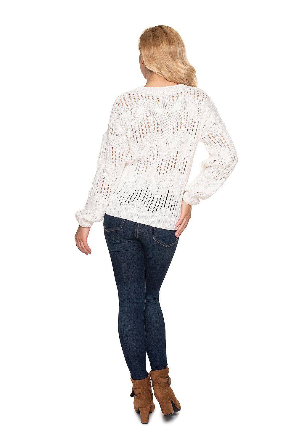   Sweter Damski Model 30076 Cream - PeeKaBoo 