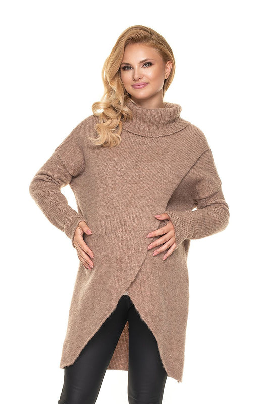   Sweter Ciążowy Model 30078 Cappuccino - PeeKaBoo 