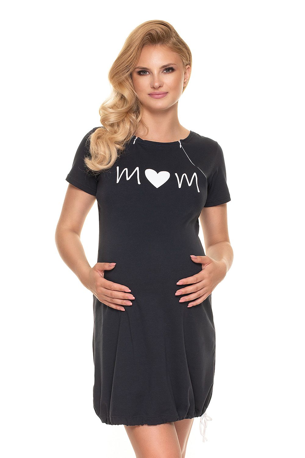  Koszulka nocna Koszula Nocna Ciążowa Model 0190 Navy - PeeKaBoo 
