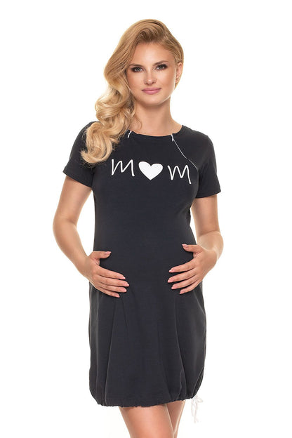  Koszulka nocna Koszula Nocna Ciążowa Model 0190 Navy - PeeKaBoo 