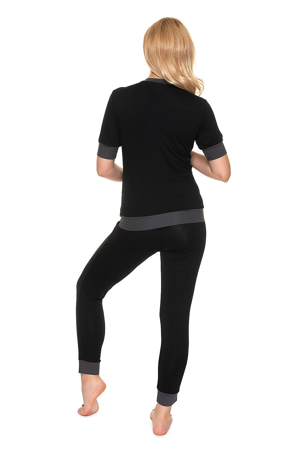  Piżama Ciążowa Model 0184 Black - PeeKaBoo 