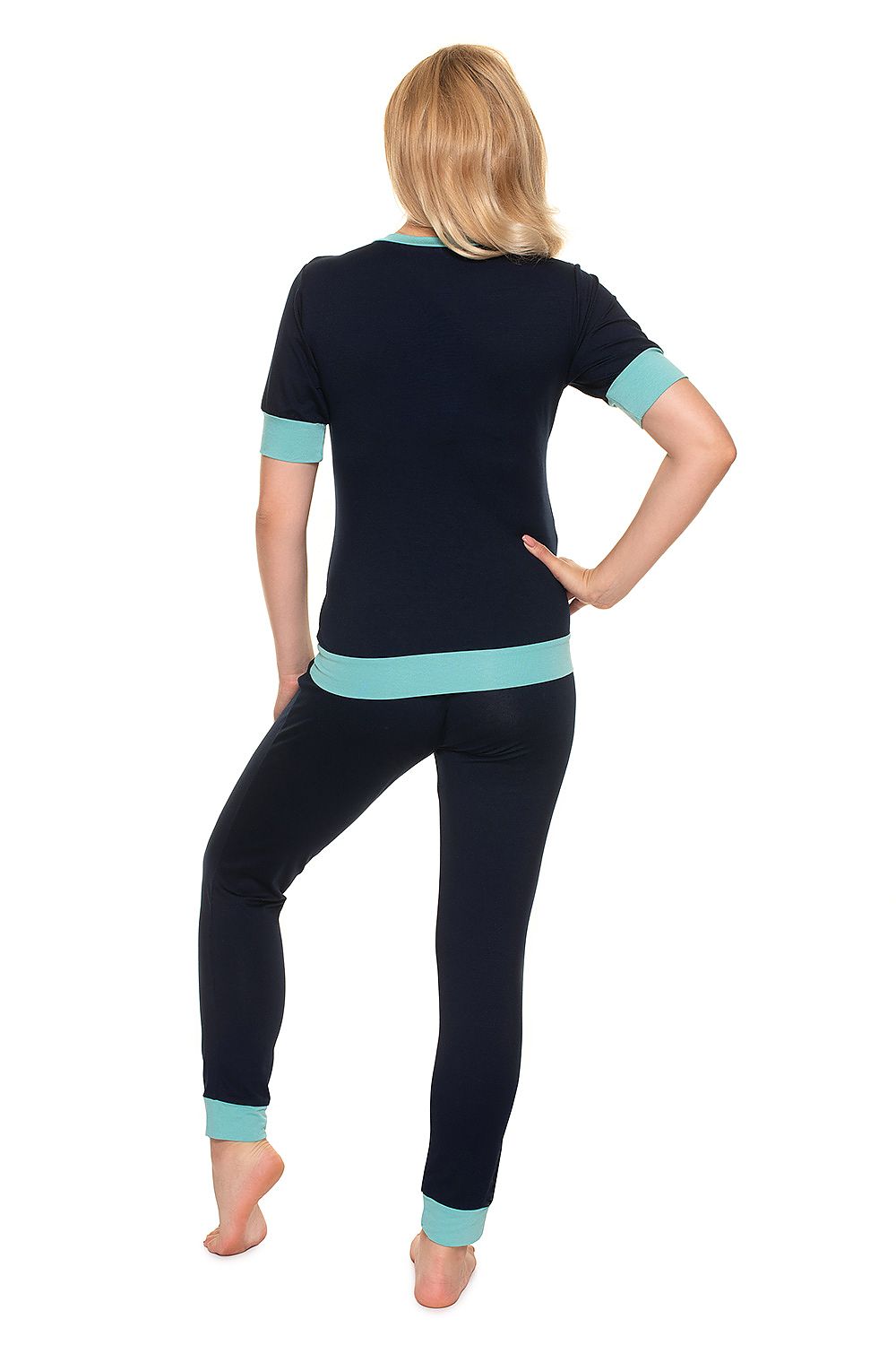  Piżama Ciążowa Model 0184 Navy - PeeKaBoo 