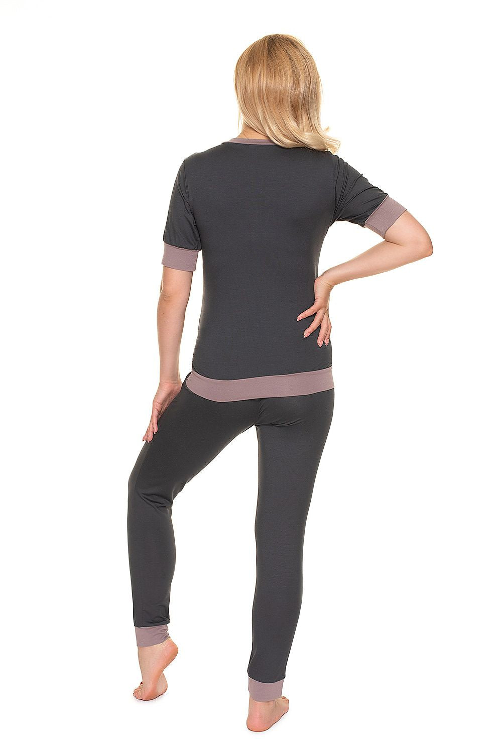  Piżama Ciążowa Model 0184 Grafit - PeeKaBoo 