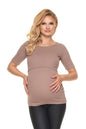   Bluzka Ciążowa Model 1717 Cappuccino - PeeKaBoo 