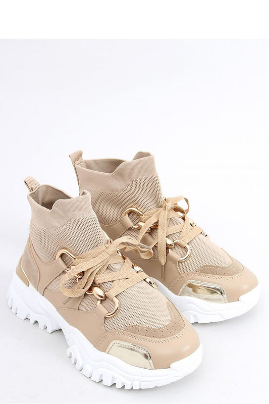   Buty sportowe za kostkę skarpetkowe PETRA KHAKI - Inello 