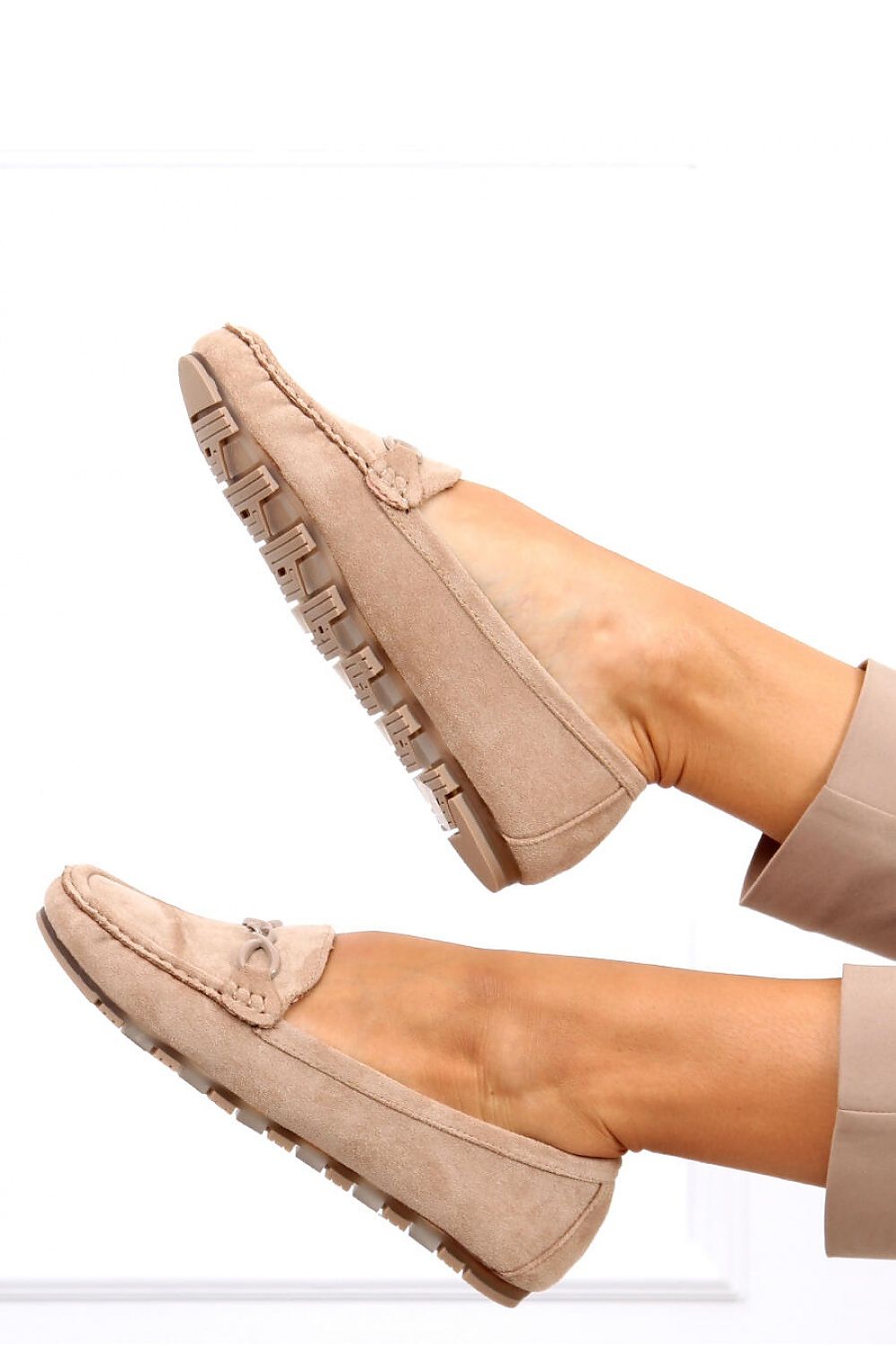   Mokasyny damskie SAGA KHAKI - Inello 