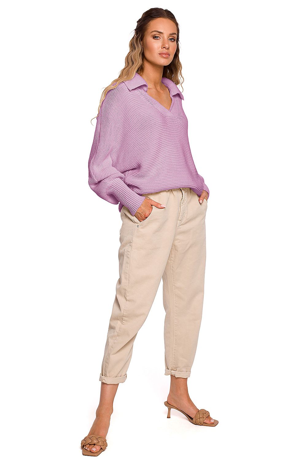   Sweter Damski Model MOE687 Lila - Moe 