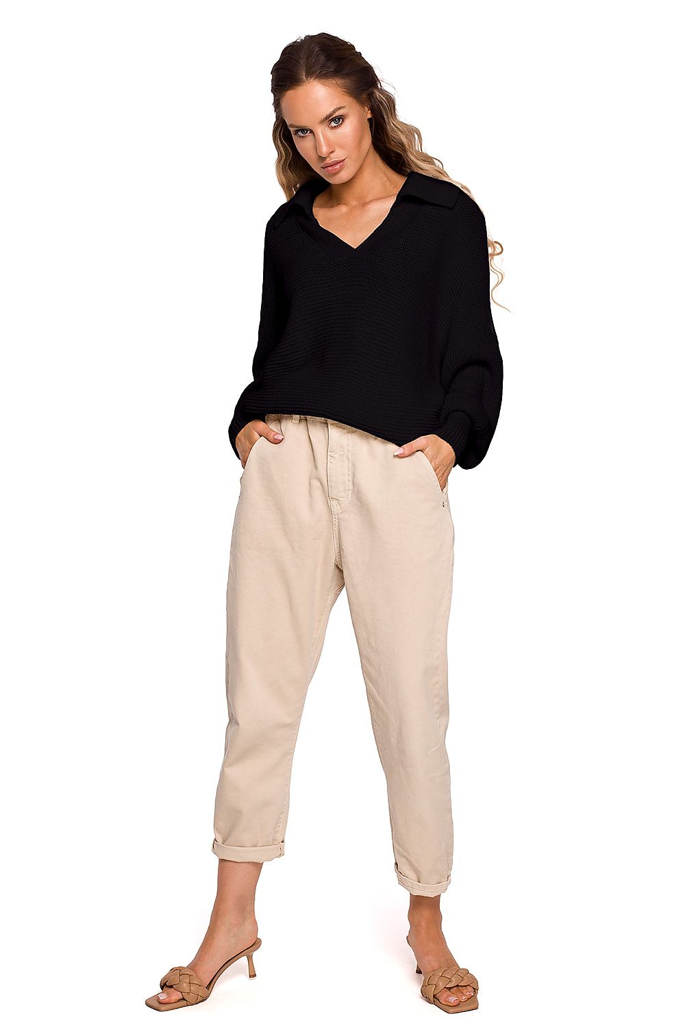   Sweter Damski Model MOE687 Black - Moe 