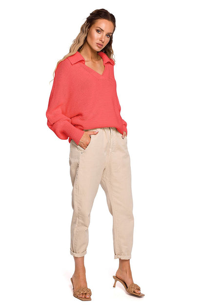   Sweter Damski Model MOE687 Brzoskwinia - Moe 