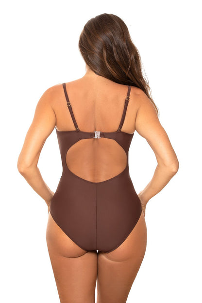  Jednoczęściowy strój kąpielowy Kostium kąpielowy Model Farada M-660 Brown - Marko 