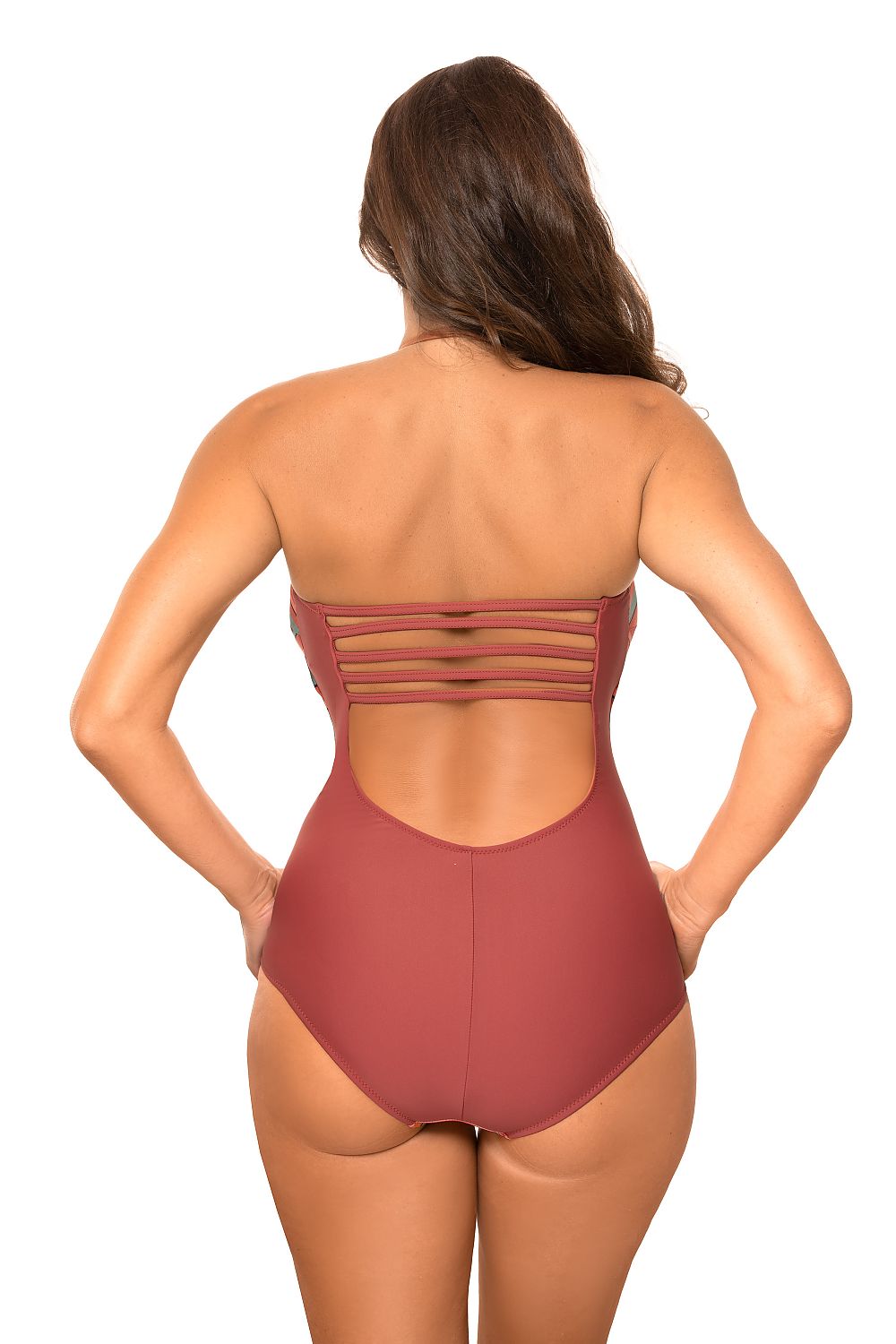  Jednoczęściowy strój kąpielowy Kostium kąpielowy Model Rada M-654 Green/Orange - Marko 