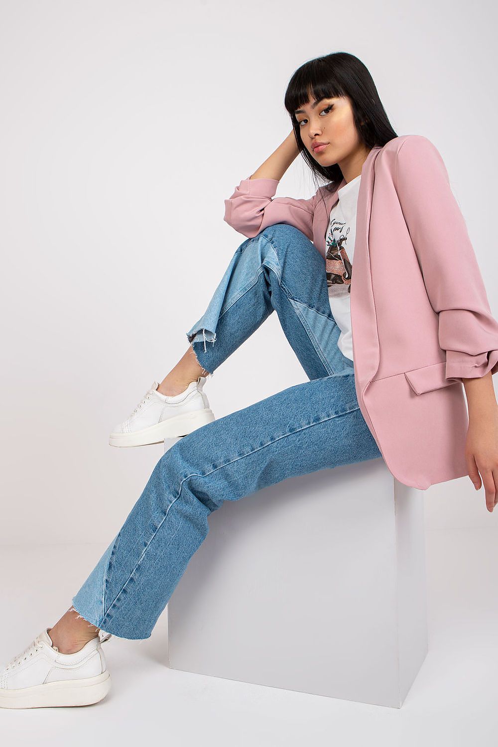   Marynarka Model DHJ-MA-7684.15P Light Pink - Italy Moda 