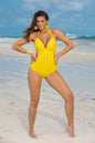  Jednoczęściowy strój kąpielowy Kostium kąpielowy Model Anina M-680 Yellow - Marko 