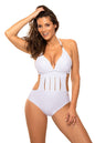  Jednoczęściowy strój kąpielowy Kostium kąpielowy Model Anina M-680 White - Marko 