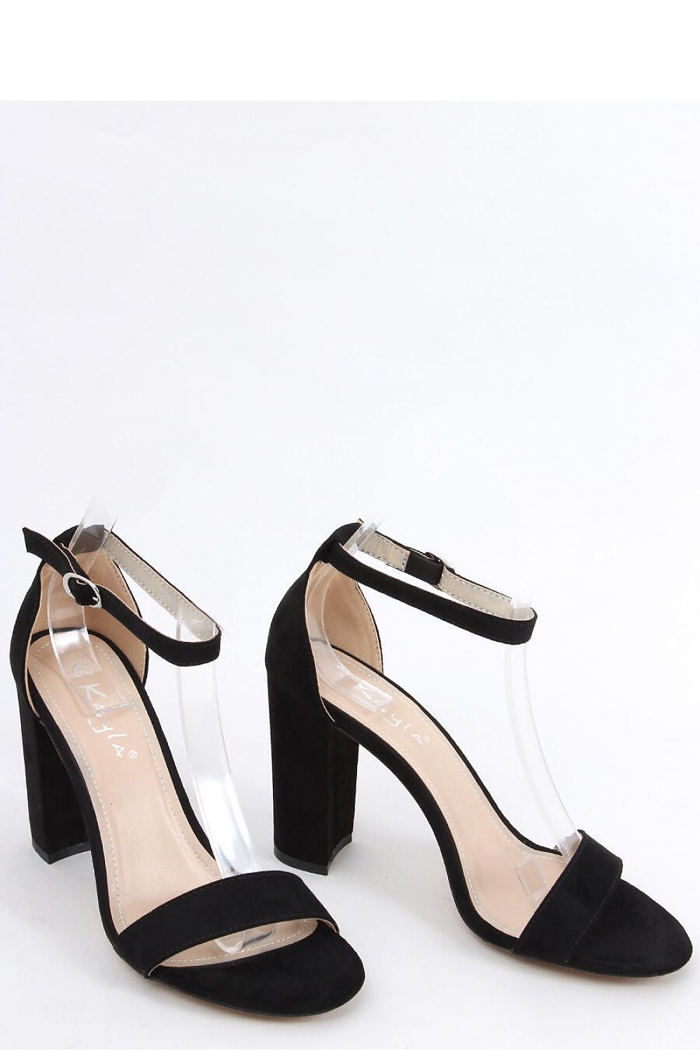  Sandałki na obcasie ARIEL BLACK SUEDE - Inello 