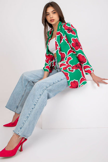   Marynarka Model DHJ-MA-15621-2.25X Green/Pink - Italy Moda 