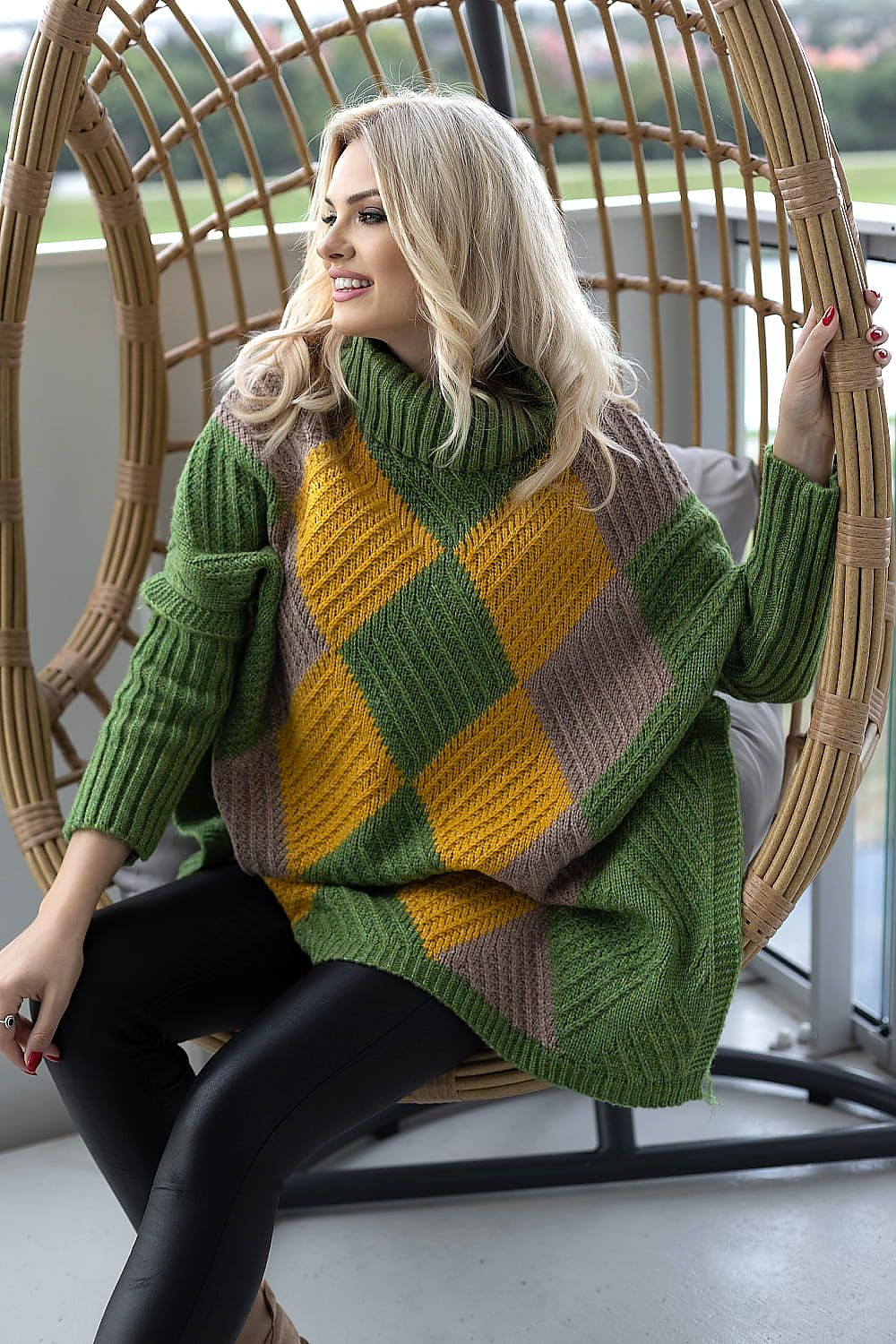   Sweter Damski Model 30088 Green - PeeKaBoo 