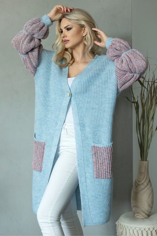  Sweter Kardigan Model 30086 Błękit - PeeKaBoo 