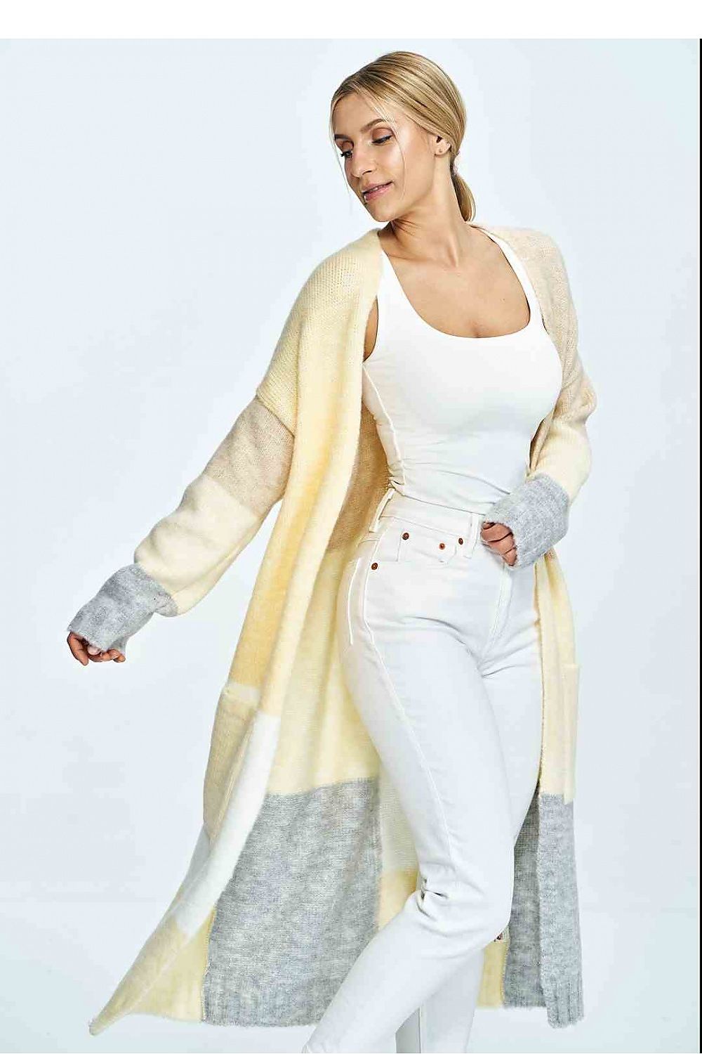  Sweter Kardigan Model M896 Yellow/Beige - Figl 