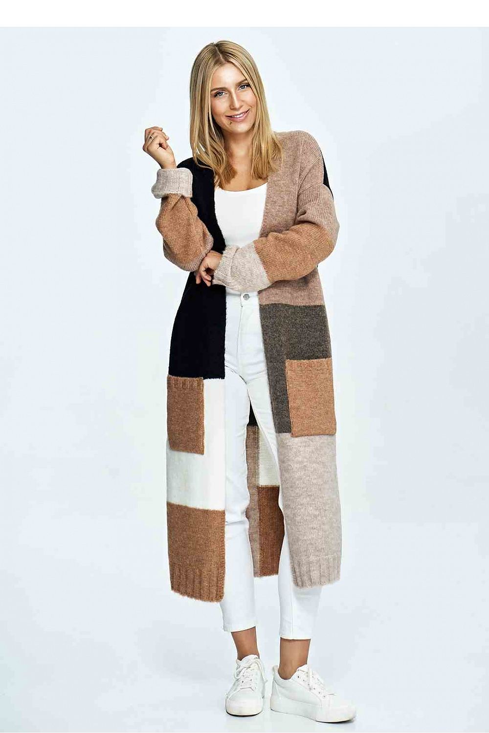  Sweter Kardigan Model M896 Black/Brown - Figl 
