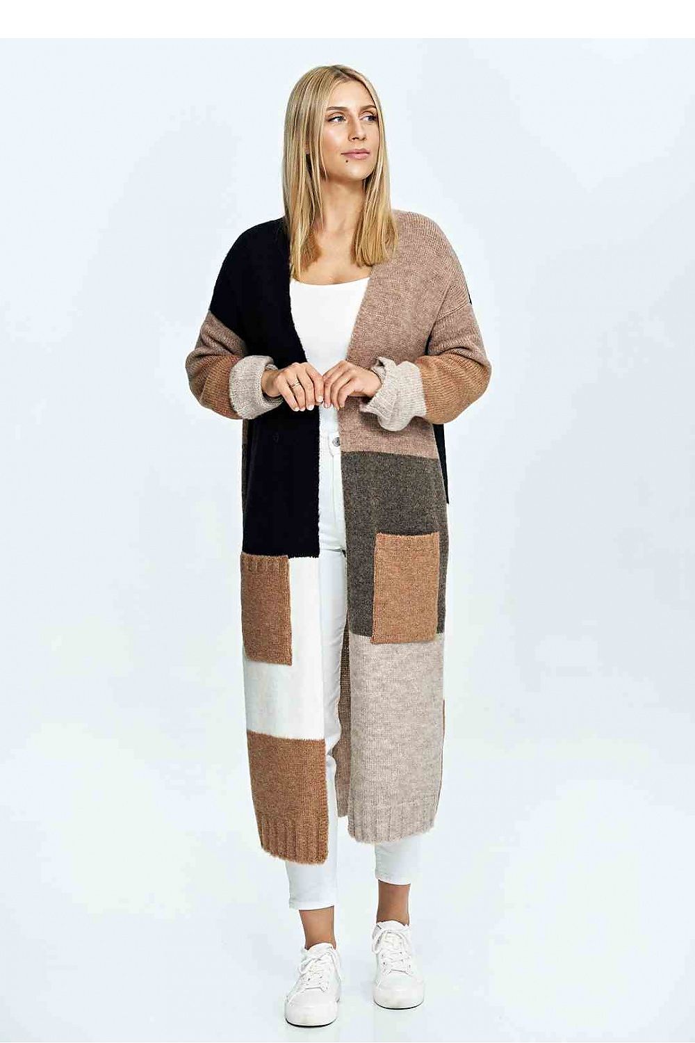  Sweter Kardigan Model M896 Black/Brown - Figl 