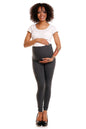   Legginsy Ciążowe Model 1469B Grafit - PeeKaBoo 