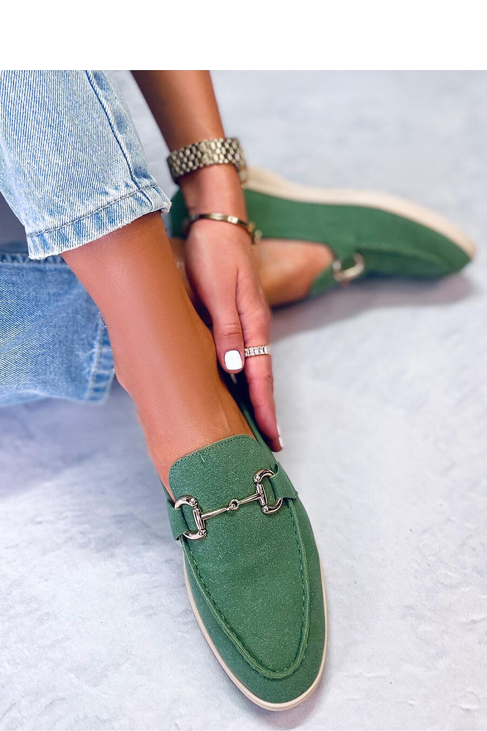   Mokasyny damskie MILVA GREEN - Inello 