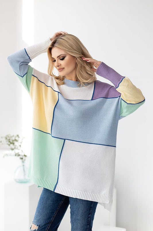   Sweter Damski Model 30089 Błękit - PeeKaBoo 