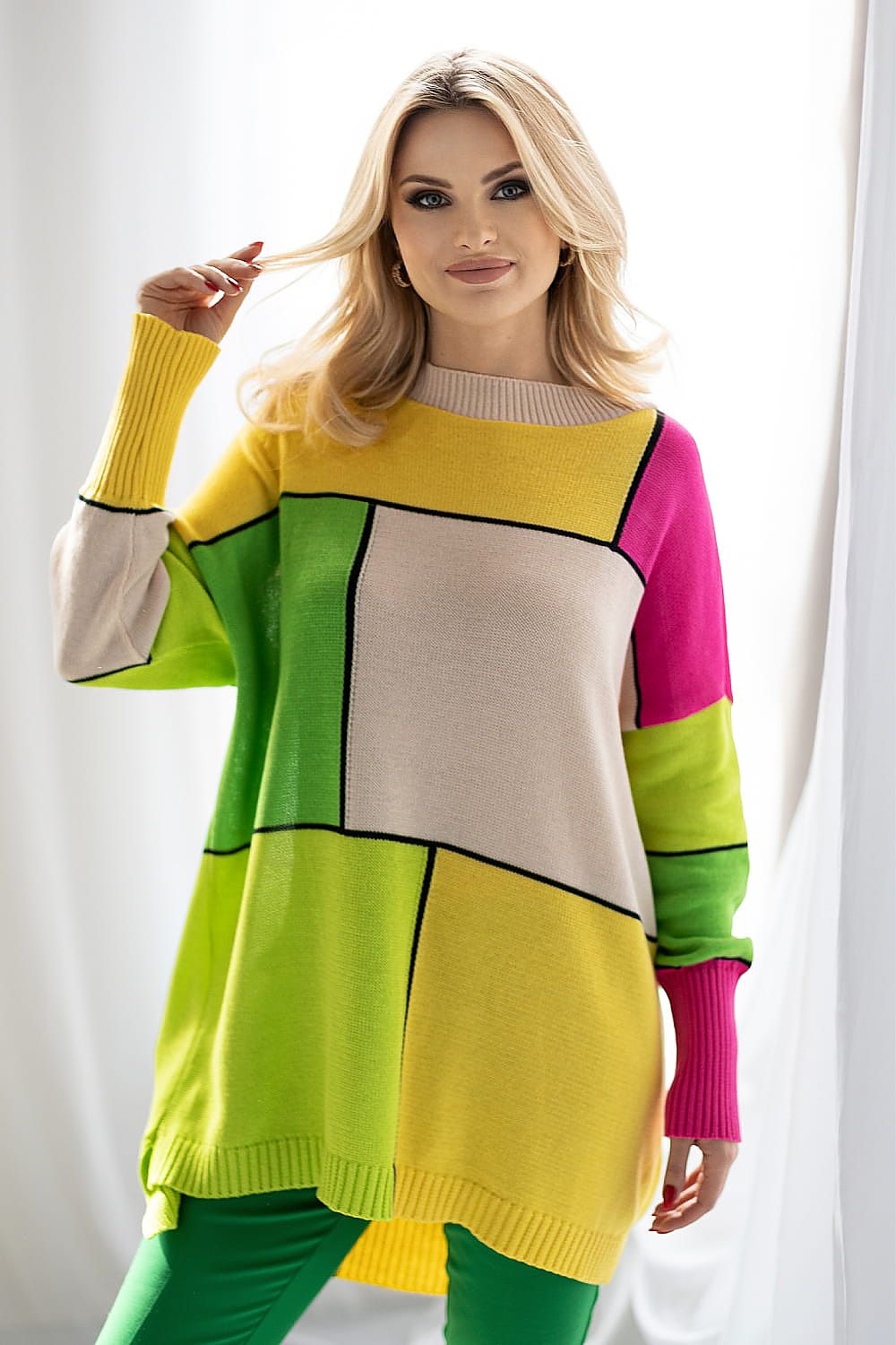   Sweter Damski Model 30089 Beige/Yellow - PeeKaBoo 
