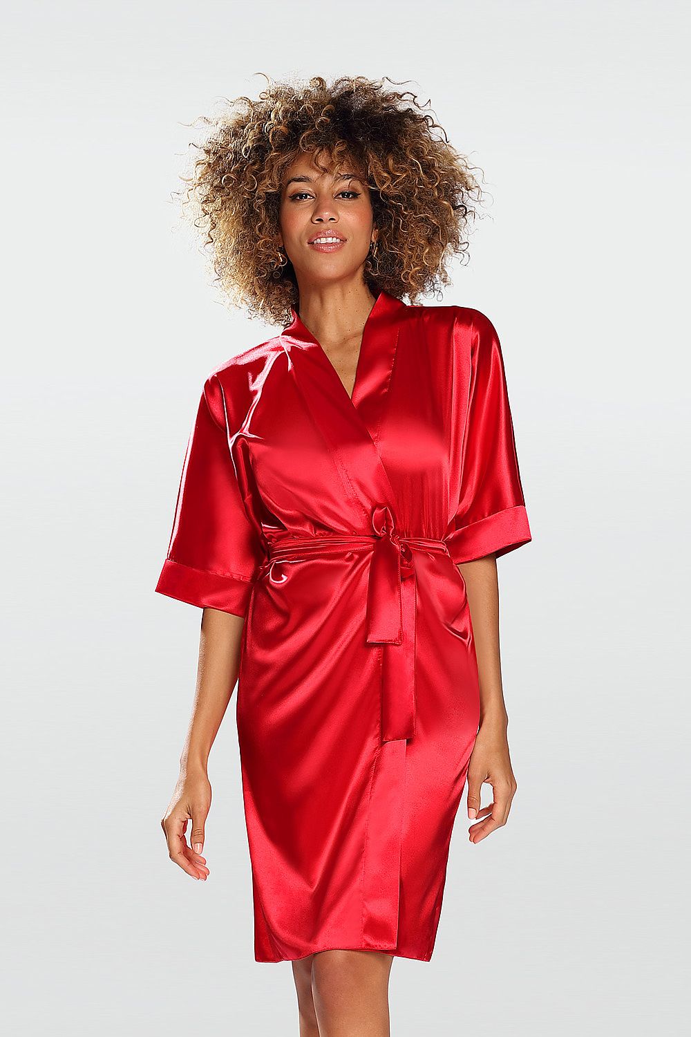  Szlafrok Peniuar Model Nable 100 Red - DKaren 