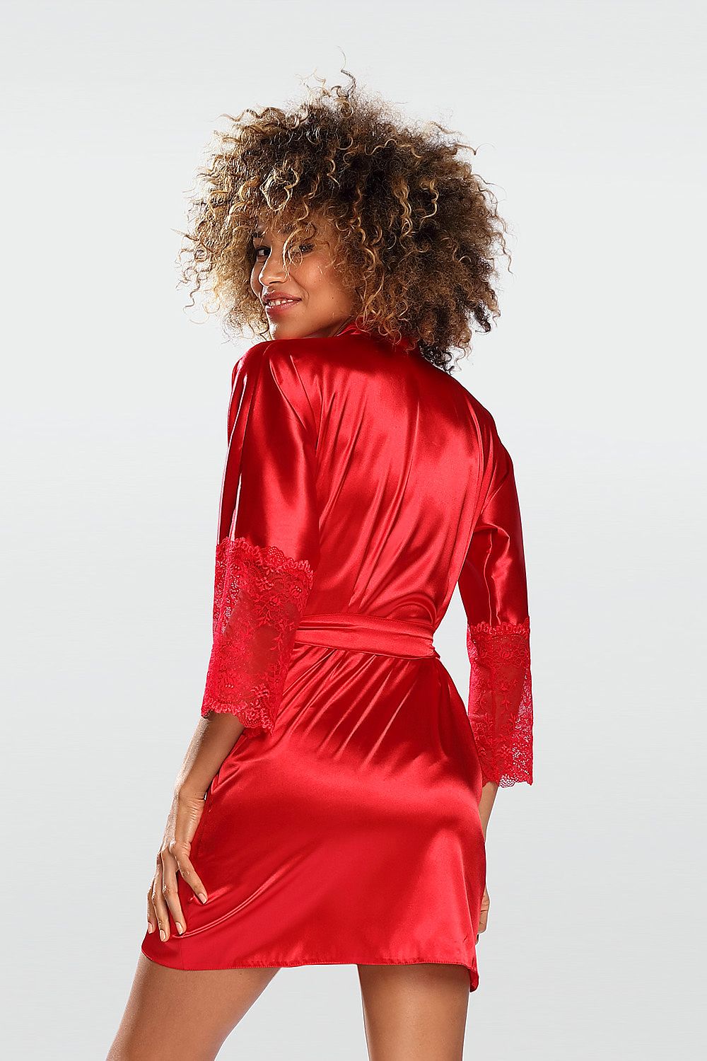  Szlafrok Peniuar Model Cameron Red - DKaren 