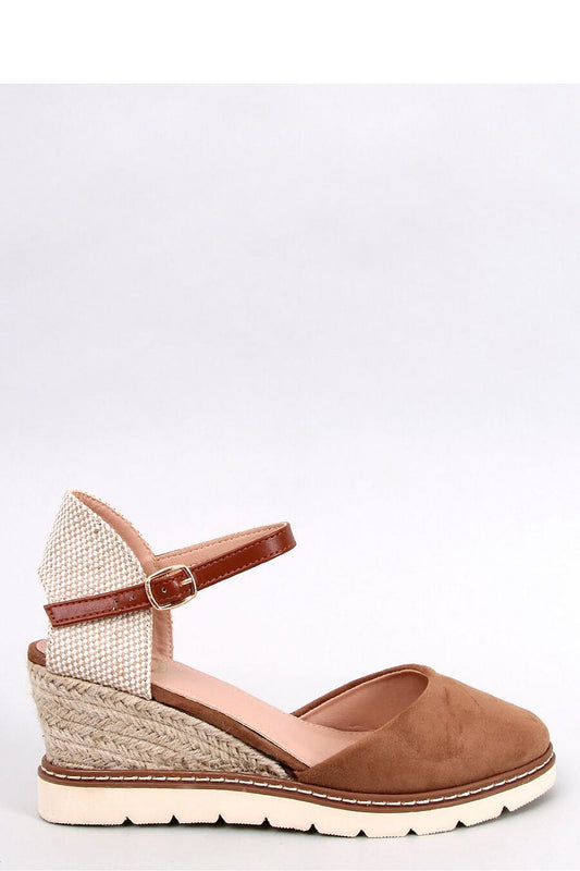   Espadryle na koturnie ELLIO KHAKI - Inello 