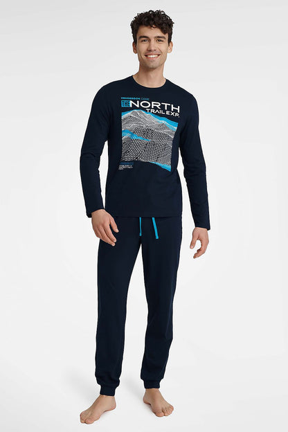   Piżama Męska Model Icicle 40953-59X Navy - Henderson 
