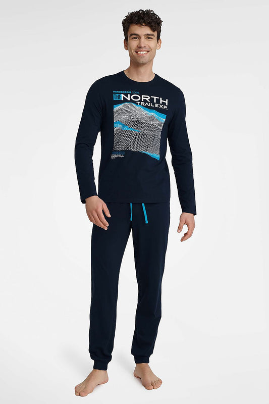   Piżama Męska Model Icicle 40953-59X Navy - Henderson 