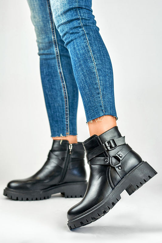   Botki Model Aline 250043B-PU Black - PRIMO 
