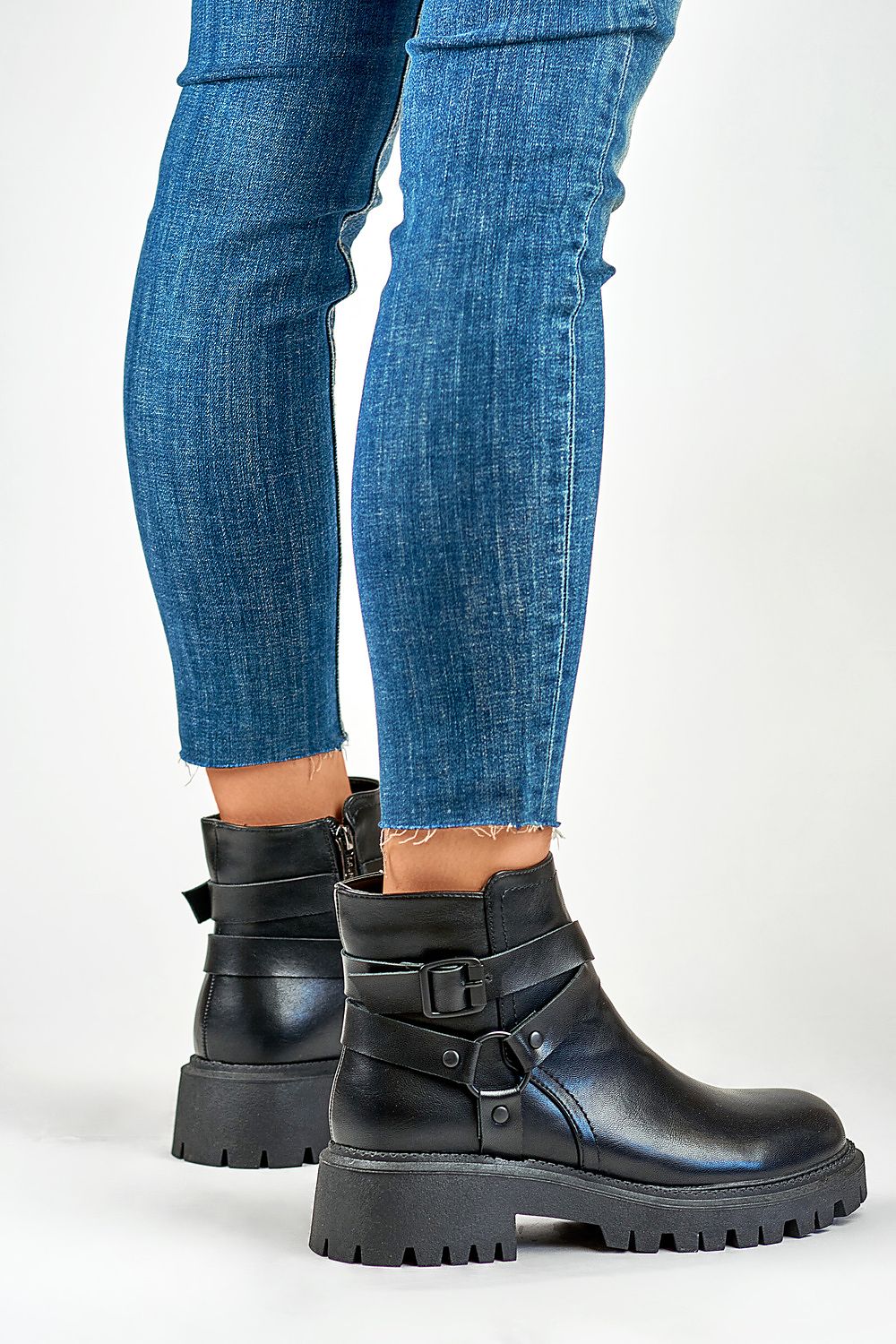   Botki Model Aline 250043B-PU Black - PRIMO 