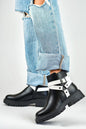   Botki Model Aline 250043BW-PU Black/White - PRIMO 