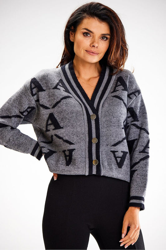  Sweter Damski Model A614 Grey - awama 