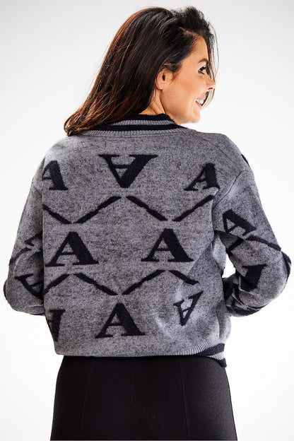  Sweter Damski Model A614 Grey - awama 
