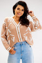  Sweter Damski Model A614 Beige - awama 